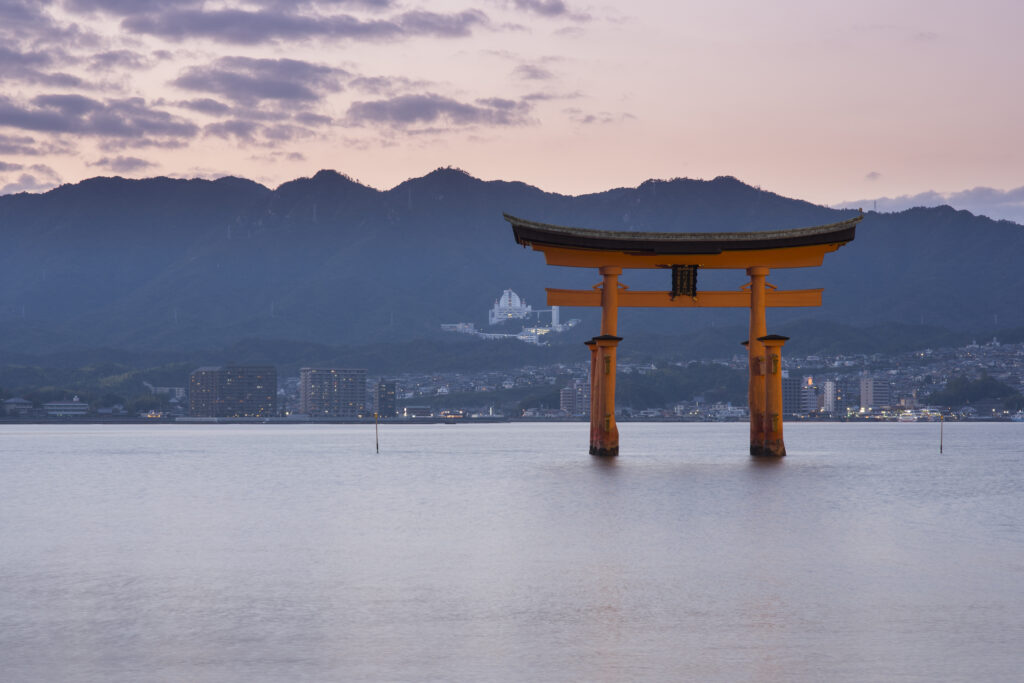 Itsukushima Shrine famous place at Miyajima. Hiroshima. Japan